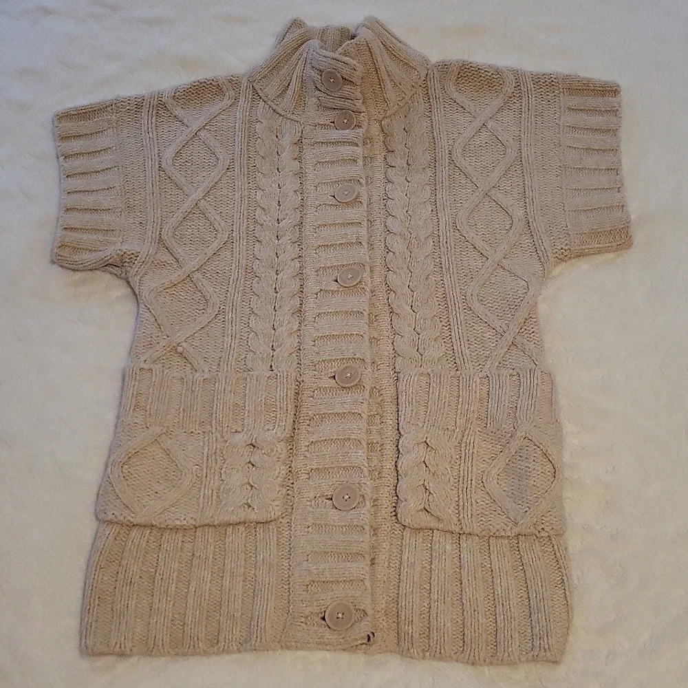 Ruff Hewn Beige Fireside Cuddle Up Cable Knit Cardigan - Picture 3 of 11